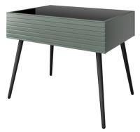 Стол журнальный Брента (лдсп, стекло-черное,  черный, лак белый (Браво-мебель) ) в Саках от производителя 