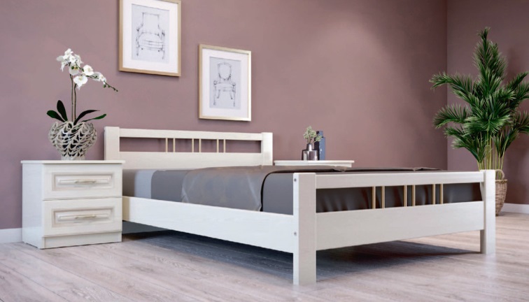 Фото Кровать двуспальная Вероника-3 (СМ 140х200) без основания с универсальными царгами от производителя Браво-мебель в Саках по цене 13 070 ₽