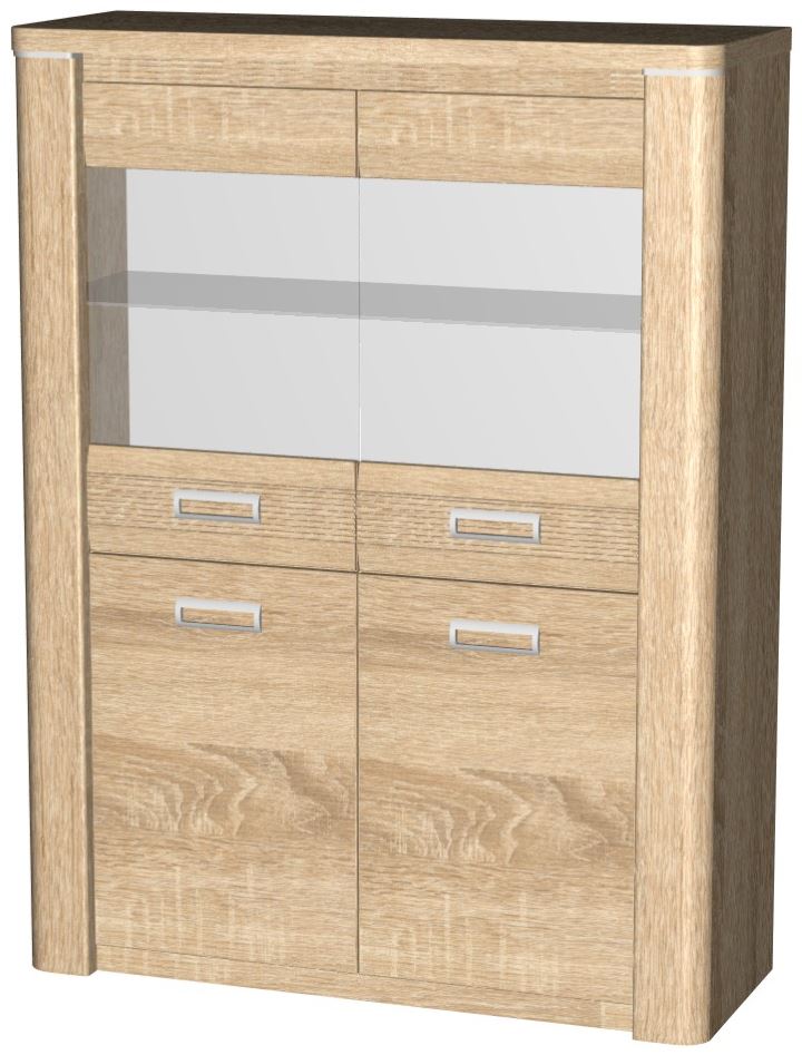 Фото Пенал со стеклом низкий Магнолия ГМ-05 от производителя СБК в Саках по цене 25&nbsp;330 ₽