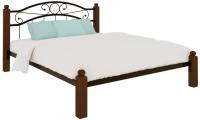 Фото derevyannye-krovati кровать двуспальная надежда lux (см 140х200) трубка металл производитель Милсон