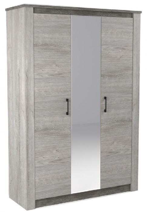 Шкаф Денвер 2300 (152) трехдверный (риббек серый-камень темный, риббек серый,(СБК)) Шкаф Денвер 2300 (152) трехдверный (риббек серый-камень темный, риббек серый,(СБК))