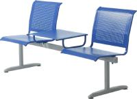 Фото stulya-ofisnye секция кресел флайт со столом 2-х местная производитель Фабрикант