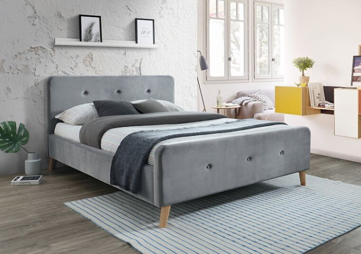 Фото Кровать двуспальная Signal Malmo Velvet (СМ 160х200) c ортопедическим основанием от производителя Signal в Саках по цене 66&nbsp;980 ₽