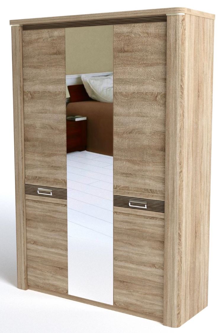 Фото Шкаф Магнолия (160) трехдверный от производителя СБК в Саках по цене 36&nbsp;070 ₽