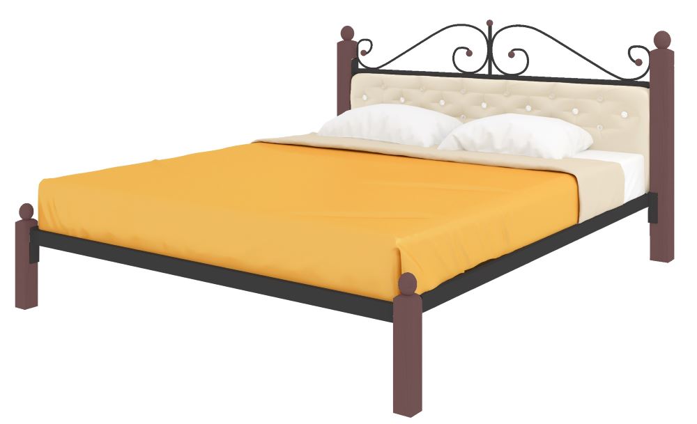Фото Кровать двуспальная Диана Lux мягкая (СМ 160х200) трубка металл от производителя Милсон в Саках по цене 23 340 ₽
