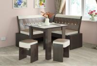 Кухонная лавка Кантри мини (венге, кожзам темно-коричневый №725 (ТриЯ) ) в Саках от производителя 