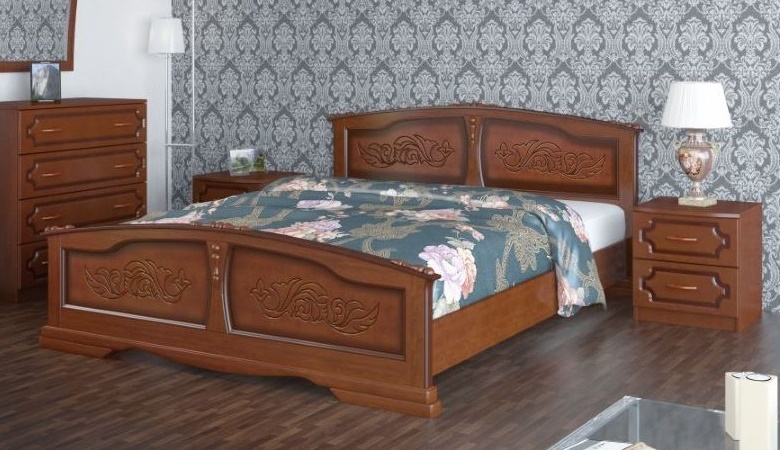 Фото Кровать двуспальная Елена (СМ 180х200) без основания с универсальными царгами от производителя Браво-мебель в Саках по цене 28 660 ₽