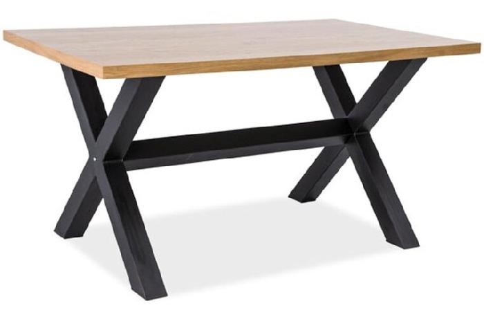 Стол обеденный Signal Xaviero (1,8) (металл, шпон-дуб,  черный (Signal) )