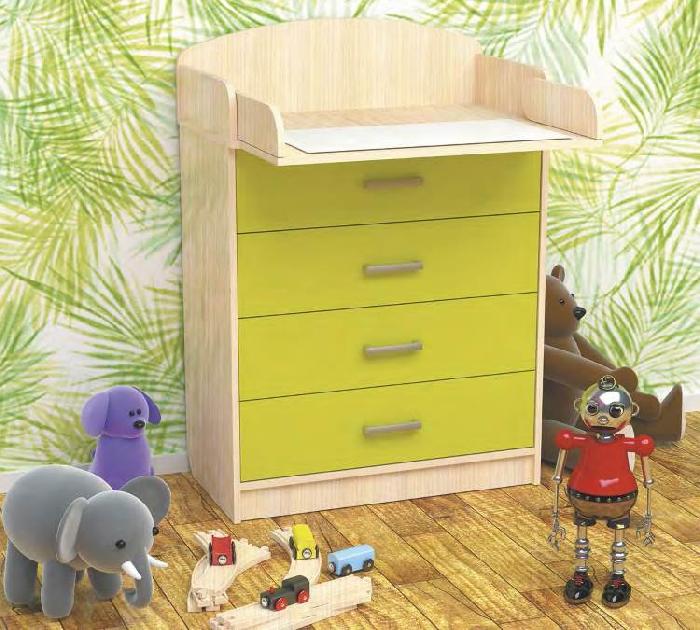 Комод пеленальный КП-1  (дуб молочный-лайм (Пирамида) ) Комод пеленальный КП-1  (дуб молочный-лайм (Пирамида) )