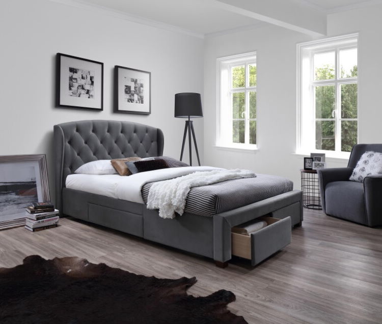 Фото Кровать двуспальная Halmar Sabrina (СМ 160х200) c ортопедическим основанием от производителя Halmar  в Саках по цене 71&nbsp;530 ₽