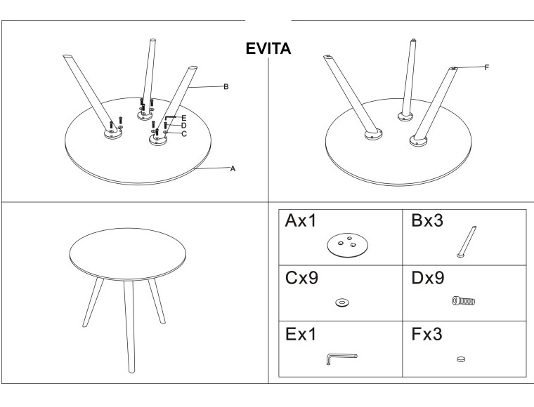 Фото Стол обеденный Signal Evita от производителя Signal в Саках по цене 32 490 ₽