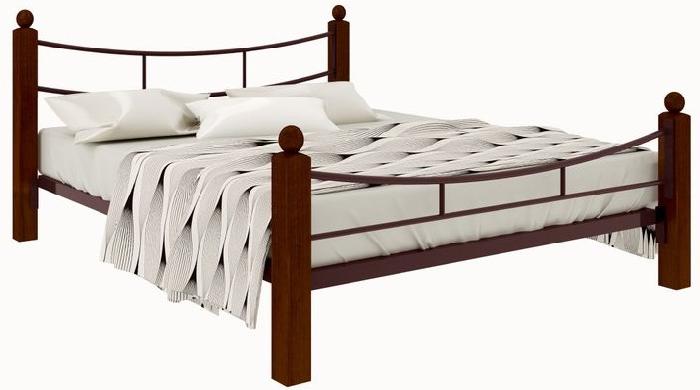 Кровать двуспальная София Lux Plus (СМ 180х200) трубка металл ( 180х200 , металл/дерево , медная шагрень , без подъемного мех. , без ящиков , без матраса (Милсон) )