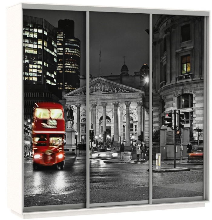 Фото Шкаф-купе Экспресс Трио Фото (2,4х0,6х2,2 - 3 двери) от производителя Мебельная компания Е1 в Саках по цене 58&nbsp;640 ₽