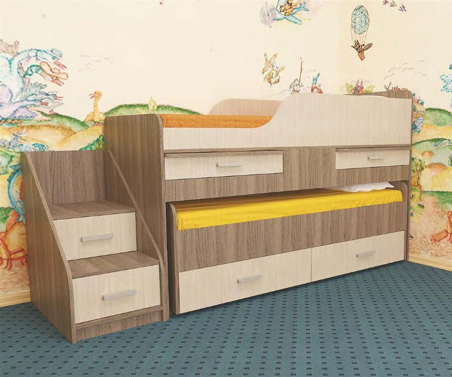 Фото Кровать 2-х ярусная Лесики (СМ 70х180/70х170) от производителя Пирамида в Саках по цене 24&nbsp;220 ₽