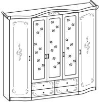 Шкаф пятидверный