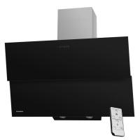 Вытяжка наклонная Plym 90 (896х410хh835(1115)) (Материал Металл/Стекло , Цвет Металлик/Черный) в Саках от производителя 