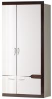 Шкаф Ронда 318 (100) двухдверный (белый, белый глянец-венге,(Яна)) в Саках от производителя 