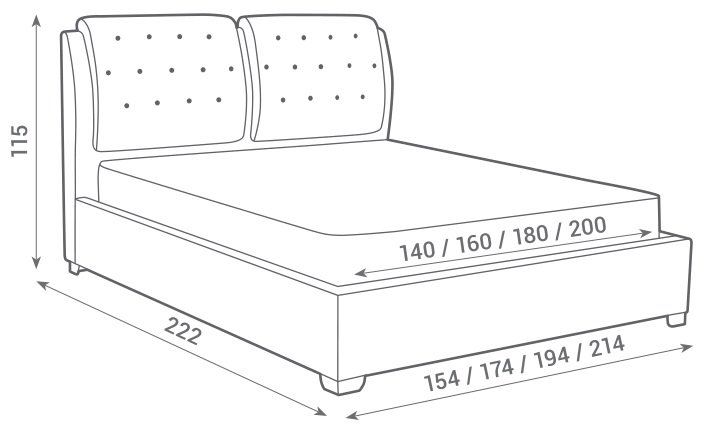 Фото Кровать двуспальная Sophia (СМ 160х200) с основанием от производителя Вега в Саках по цене 45 290 ₽