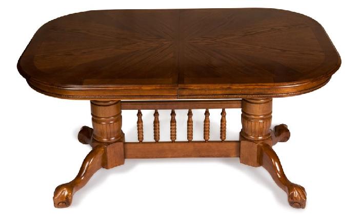 Стол обеденный 4296 NNDT STC (№4 массив дерева, мдф шпон-дуб в красноту,  дуб в красноту (ТМК) )