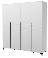 Шкаф Брента ШР-4 (200) четырехдверный (белый снег, лак белый ,(Браво-мебель)) в Саках от производителя 