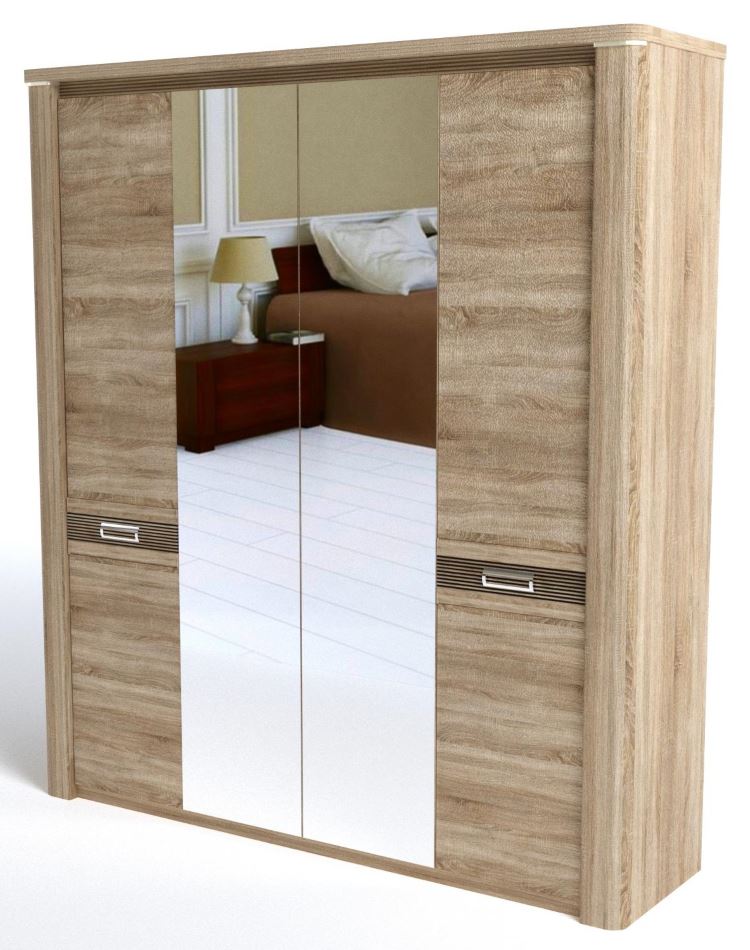 Фото Шкаф Магнолия (205) четырехдверный в Саках по цене 43 150 ₽ от производителя СБК, код товара 2000001545669, 2000001545676 шт Фото Шкаф Магнолия (205) четырехдверный от производителя СБК в Саках по цене 43 150 ₽