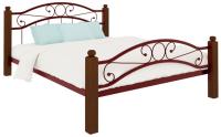 Фото derevyannye-krovati кровать двуспальная надежда lux plus (см 160х190) трубка металл производитель Милсон