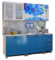 Кухня Люкс Лазурь (2,0) (серый, фотопечать-лазурное небо,(БТС)) в Саках от производителя 