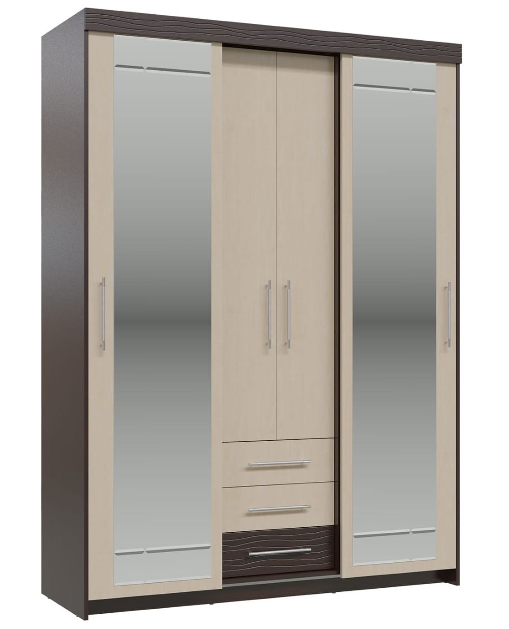 Фото Шкаф-купе с ящиками Олимп (2 двери) от производителя Гранд Кволити в Саках по цене 36&nbsp;860 ₽