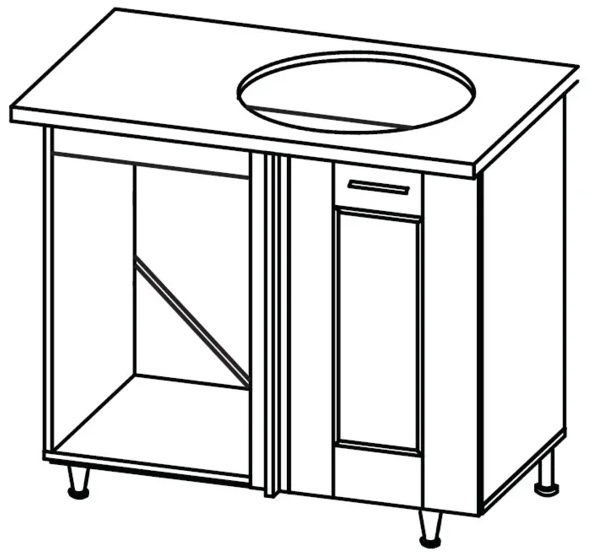Фото Кухня Селена К-78 стол-мойка угловая 1000 правая от производителя Ставрополь Мебель в Саках по цене 3 630 ₽