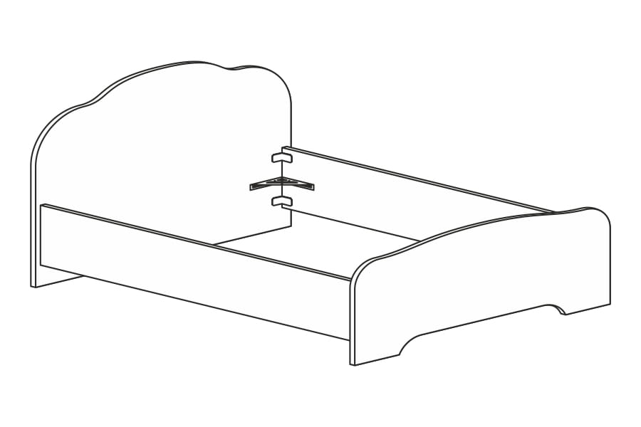 Фото Кровать односпальная Кэт-2 Эвита (СМ 120х200) не комплектуется настилом от производителя Диал в Саках по цене 12 320 ₽