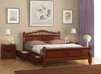 Фото derevyannye-krovati кровать односпальная карина-5 (см 90х200) с выдвижными ящиками, без основания с универсальными царга производитель Браво-мебель