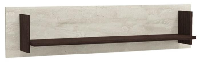 Полка навесная Лючия 33.16 (бетон пайн белый-венге (Олмеко) ) Полка навесная Лючия 33.16 (бетон пайн белый-венге (Олмеко) )
