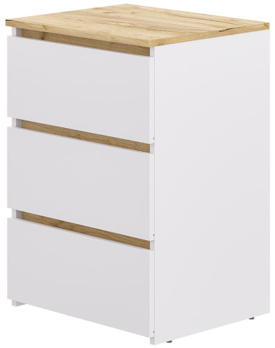 Тумба прикроватная ТП-6 (Пирамида) (белый-крафт золотой, белый (Пирамида) )