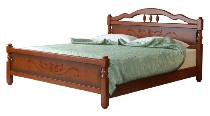 Кровать односпальная Карина-5 (СМ 90х200) без основания с универсальными царгами ( 90х200 , дерево/МДФ , орех , без подъемного мех. , без ящиков , без матраса (Браво-мебель) )