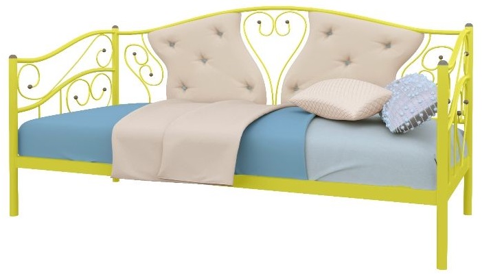 Фото Кровать-тахта односпальная Юлия (СМ 90х190) трубка металл от производителя Милсон в Саках по цене 17 520 ₽