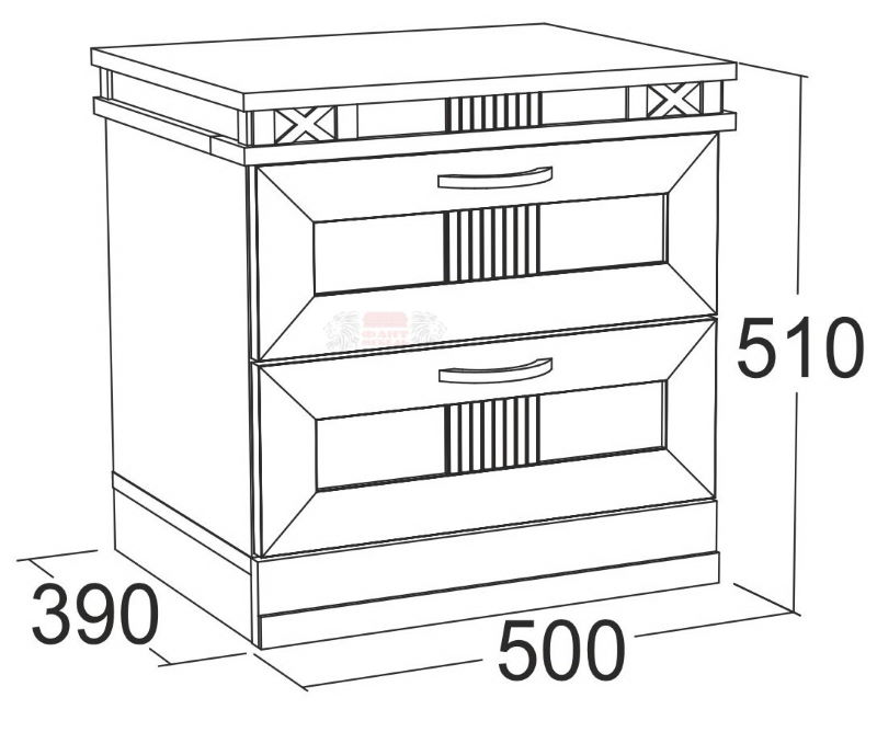 Фото Тумба прикроватная Ольга-18 с 2-мя ящиками от производителя Фант-мебель в Саках по цене 5 020 ₽