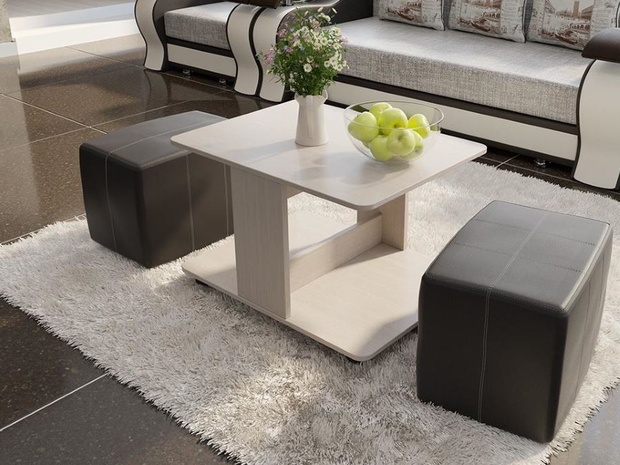 Фото Стол журнальный Капри с пуфиками от производителя ТриЯ в Саках по цене 9&nbsp;160 ₽