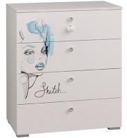 Комод Гламур  (белый-белый глянец (Мебельсон) ) в Саках от производителя 