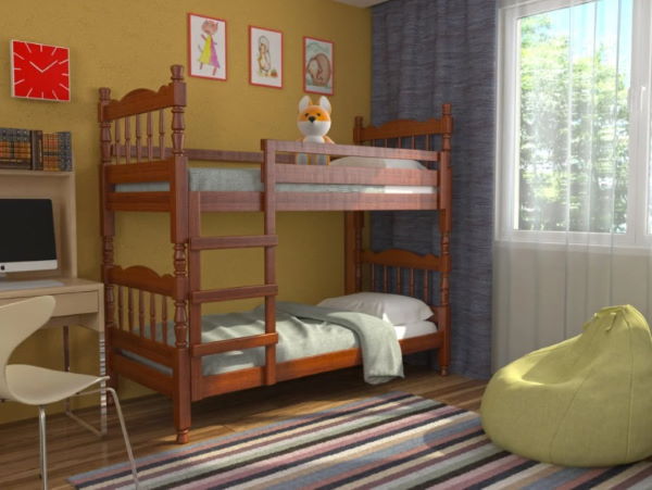 Фото Кровать 2-х ярусная Соня (СМ 80х189) с односторонними матрасами и выдвижными ящиками от производителя Браво-мебель в Саках по цене 46&nbsp;380 ₽