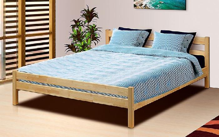 Кровать двуспальная В-1 (СМ 160х200) с основанием ладе ( 160х200 , дерево , лак , без подъемного мех. , без ящиков , без матраса (Марибель) )