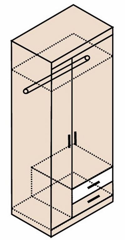 Фото Шкаф Ника Н10 (90) двухдверный от производителя Заречье в Саках по цене 19 940 ₽
